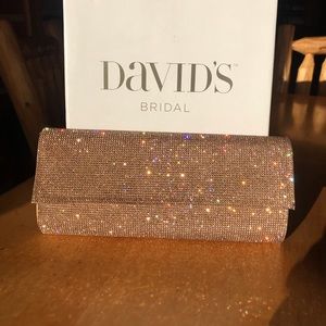 David’s Bridal Rose Gold Clutch